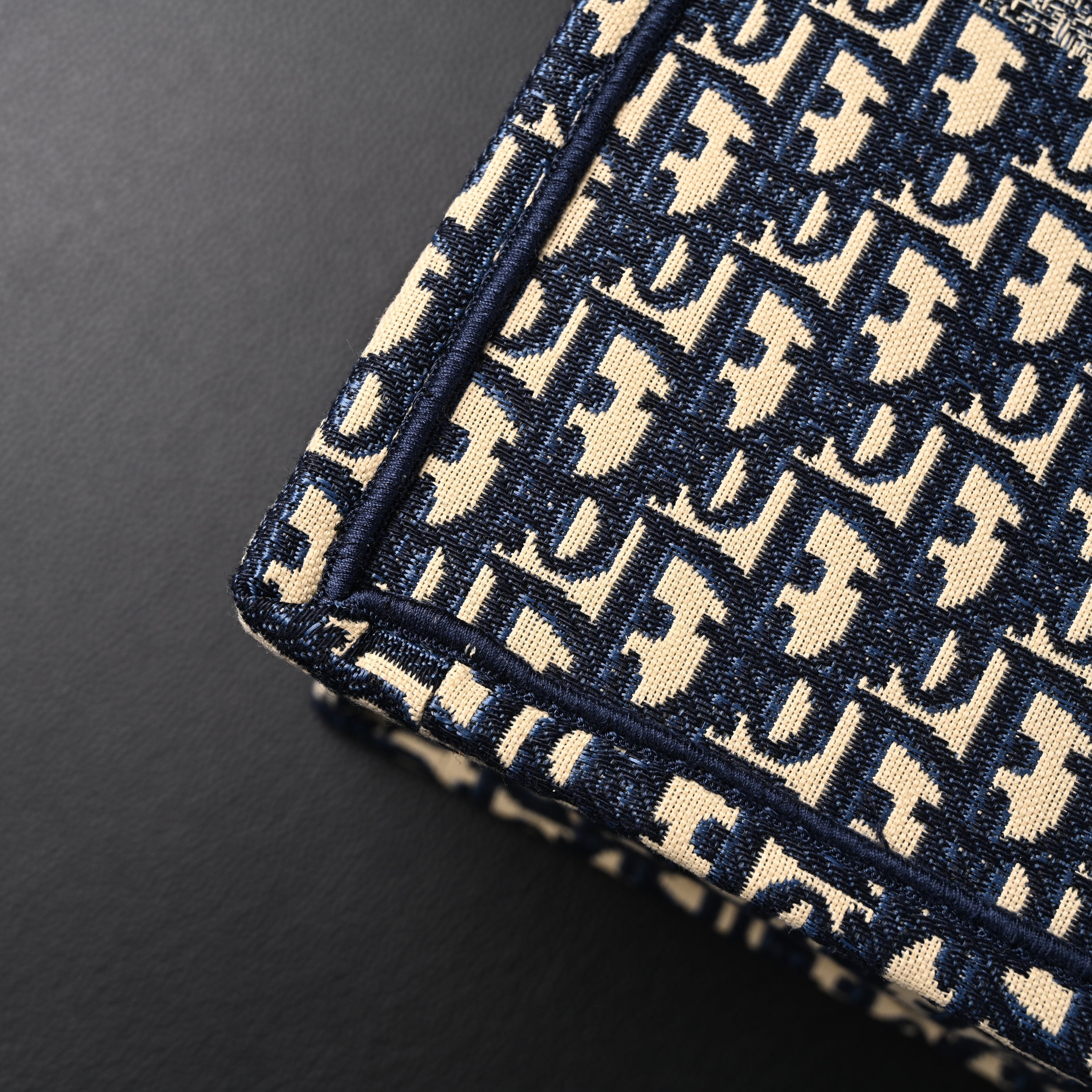 Christian Dior Large Book Tote – Blue Oblique Embroidery