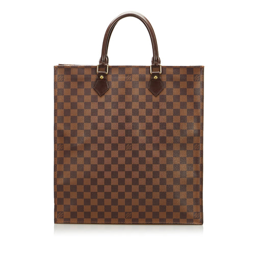 Brown Louis Vuitton Damier Ebene Sac Plat Tote Bag